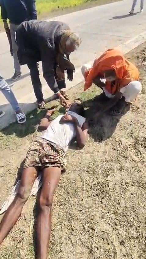 जालौन के कदौरा में श्मशान घाट पर मधुमक्खियों के हमले के बाद मची अफरा-तफरी और घायल ग्रामीणों का अस्पताल में उपचार