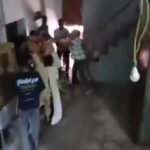 जालौन के कालपी में घायल महिला यासमीन और घटनास्थल पर जमा भीड़, साथ ही पुलिस कार्रवाई की सांकेतिक तस्वीर