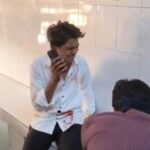 जालौन के एनएच-27 पर दुर्घटनाग्रस्त बाइक और मौके पर जमा भीड़ के साथ पुलिस बल की सांकेतिक तस्वीर