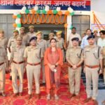 बदायूं के चित्रांश नगर में नए साइबर क्राइम पुलिस थाने का उद्घाटन करतीं एसएसपी अंकिता शर्मा।
